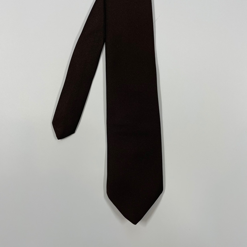Ketch Brown Textured Woven Polyester Necktie Mens One Size